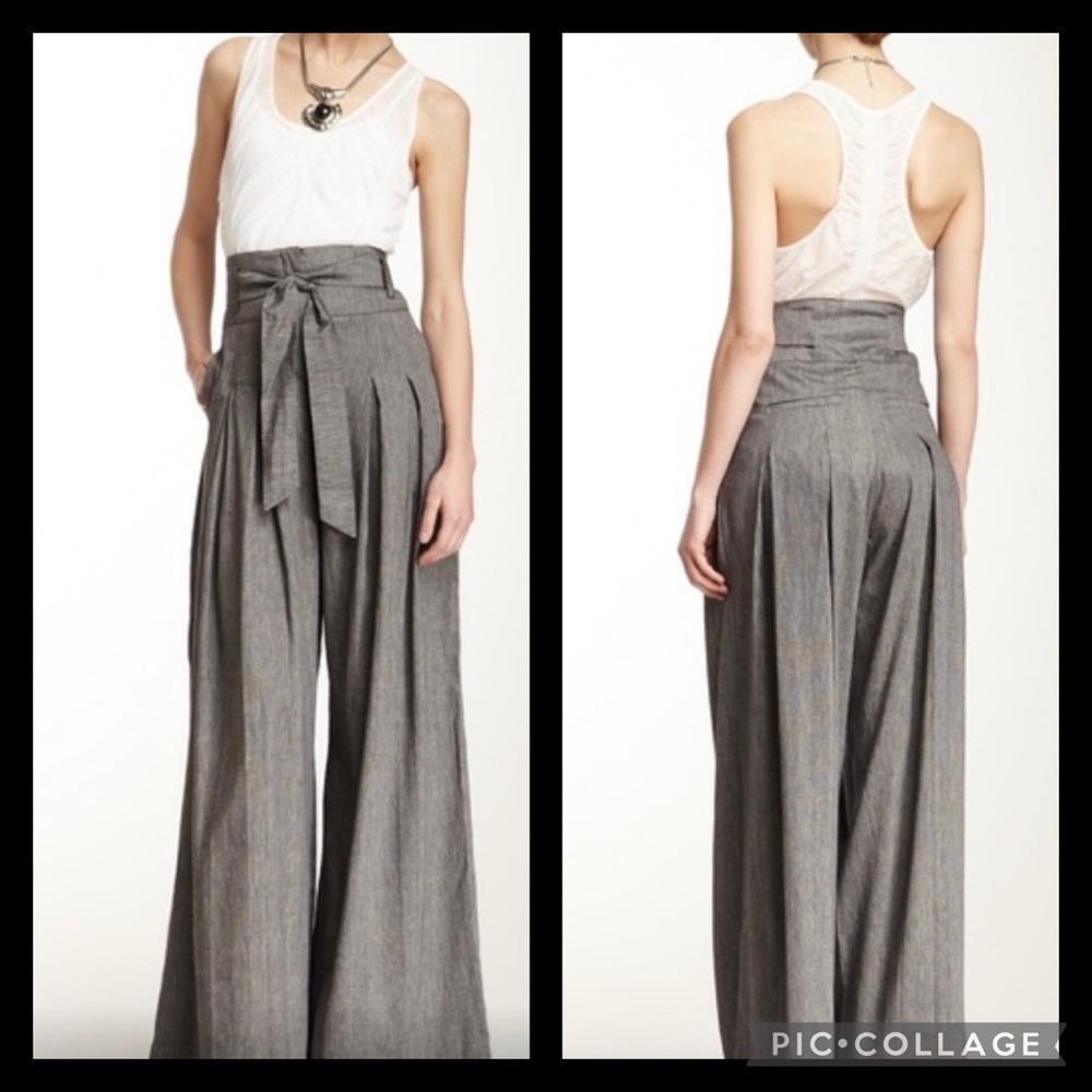 NWOT- L.A.M.B. Cross Dyed Linen Blend Pant 10 - Picture 2 of 11